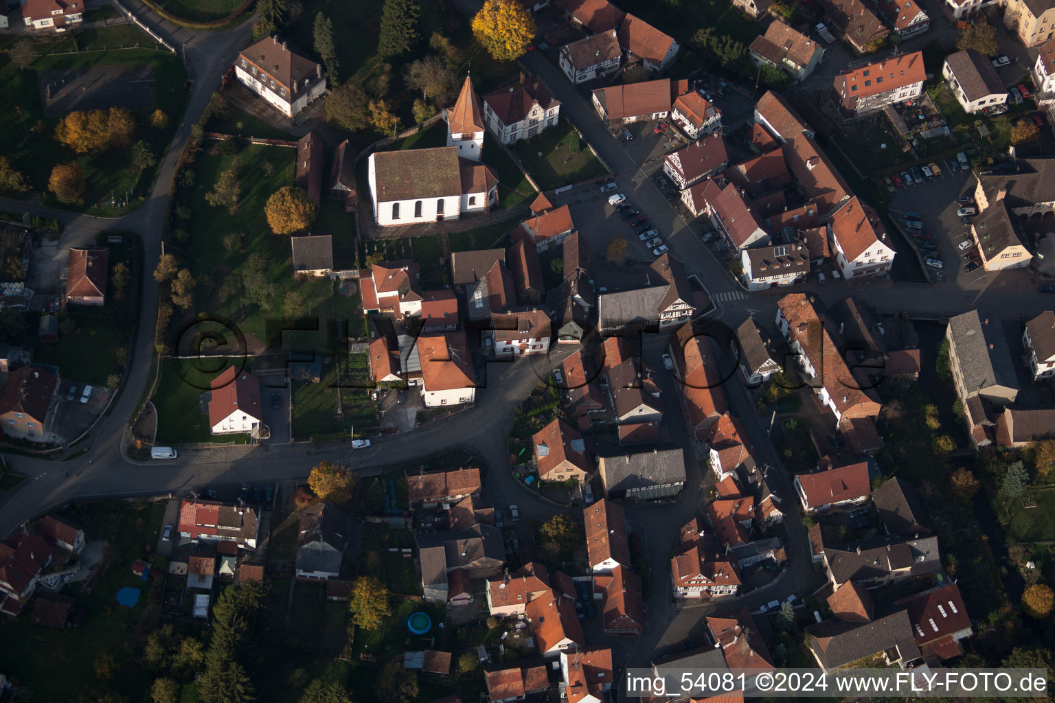 Vue oblique de Lembach dans le département Bas Rhin, France