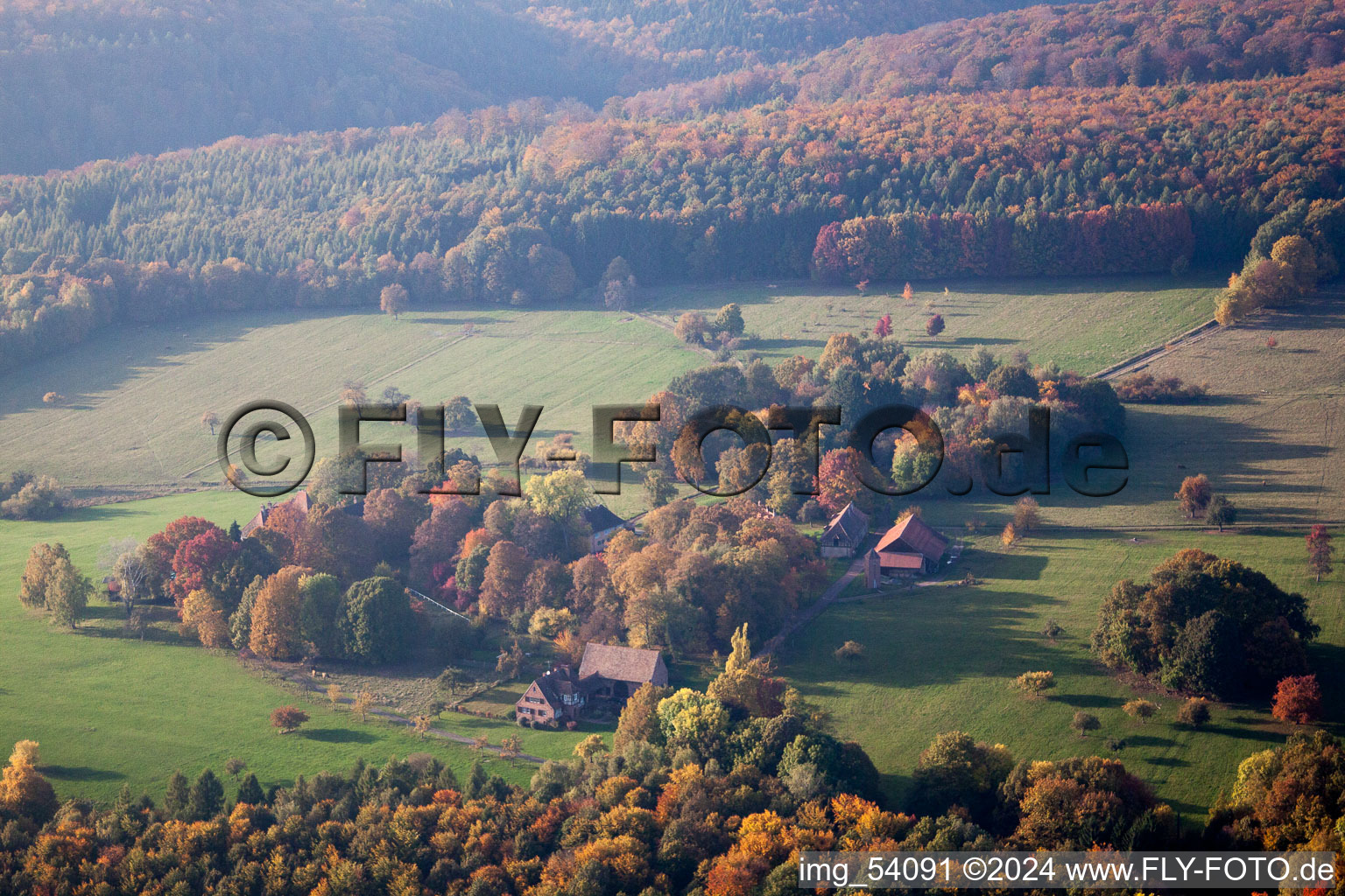 Mattstall dans le département Bas Rhin, France depuis l'avion