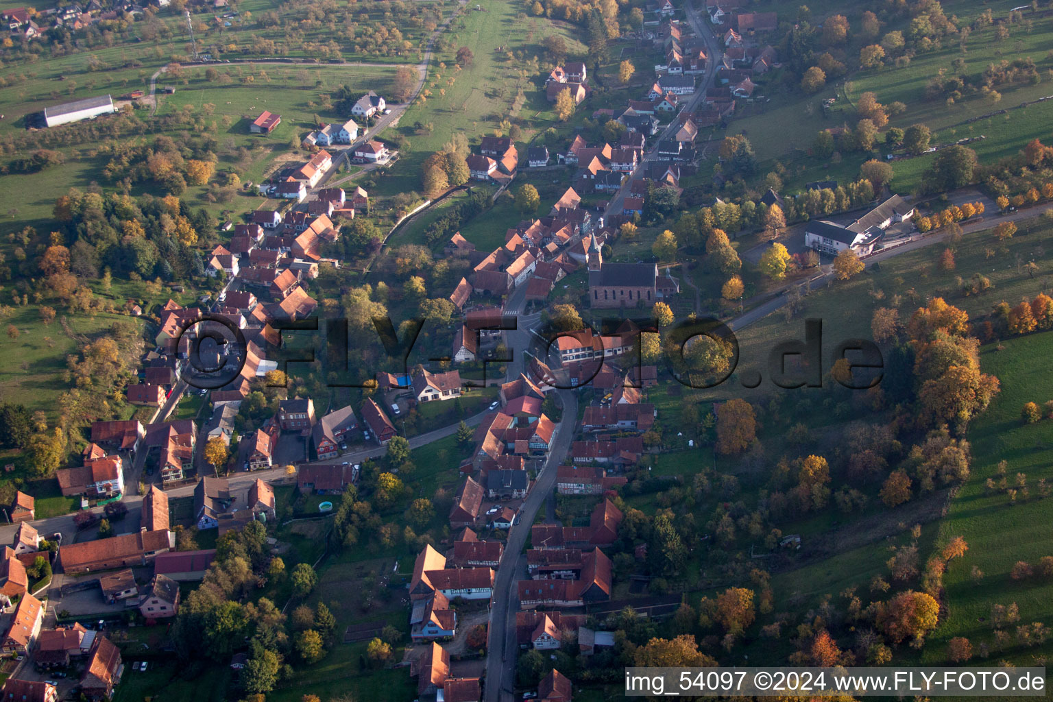 Langensoultzbach dans le département Bas Rhin, France hors des airs