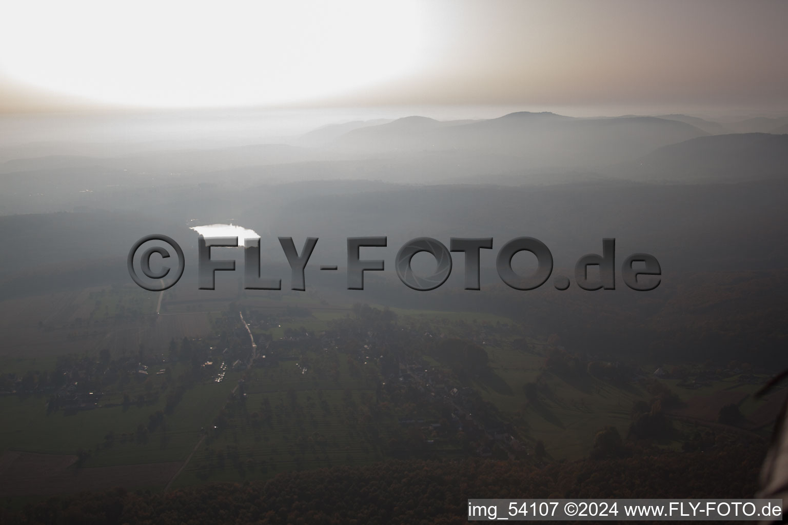 Langensoultzbach dans le département Bas Rhin, France depuis l'avion