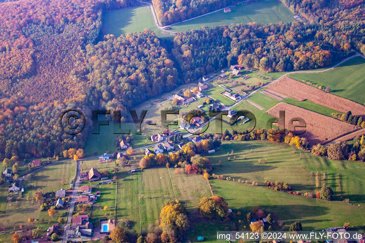 Nehwiller-près-Wœrth dans le département Bas Rhin, France vue du ciel