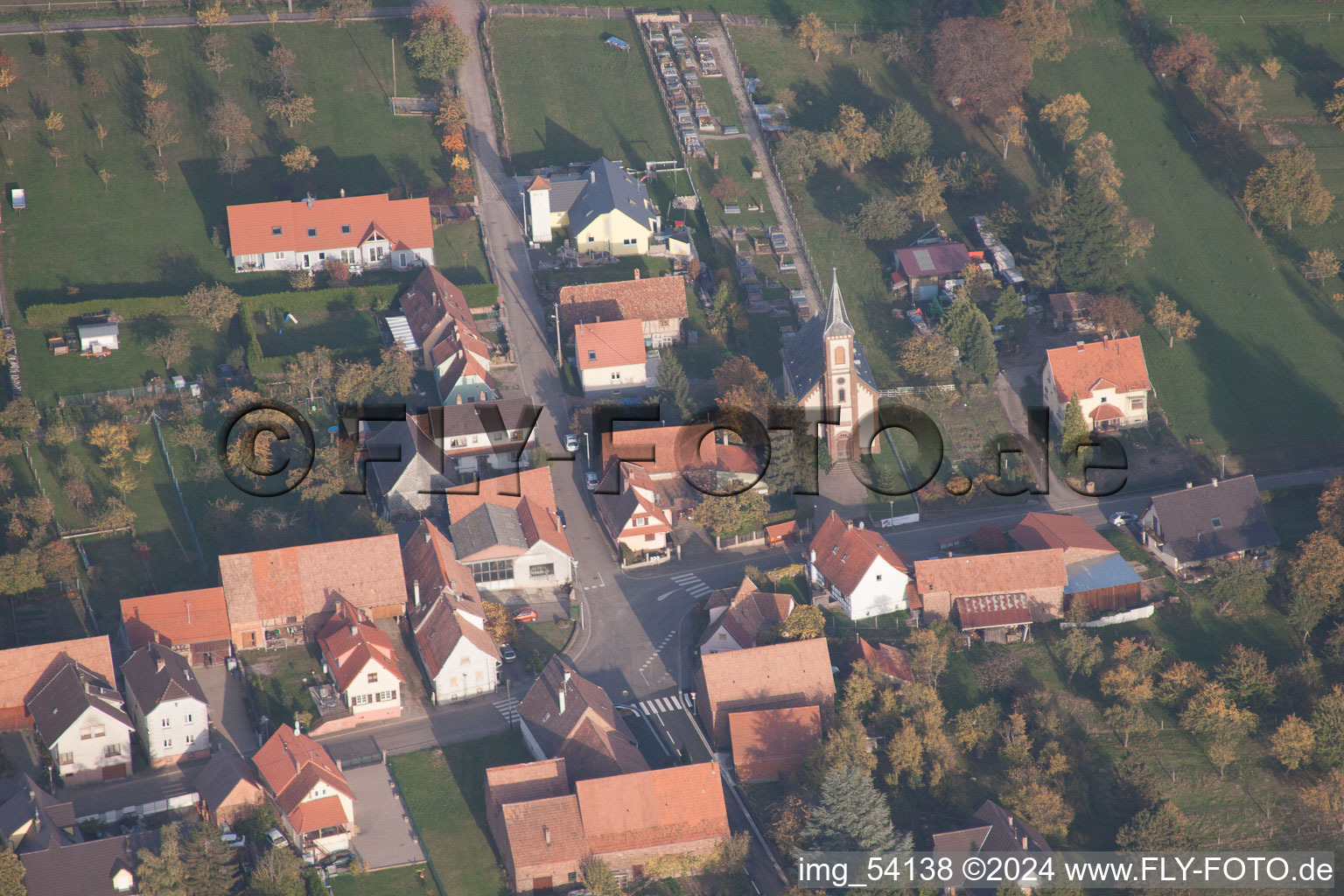 Nehwiller-près-Wœrth dans le département Bas Rhin, France vue d'en haut