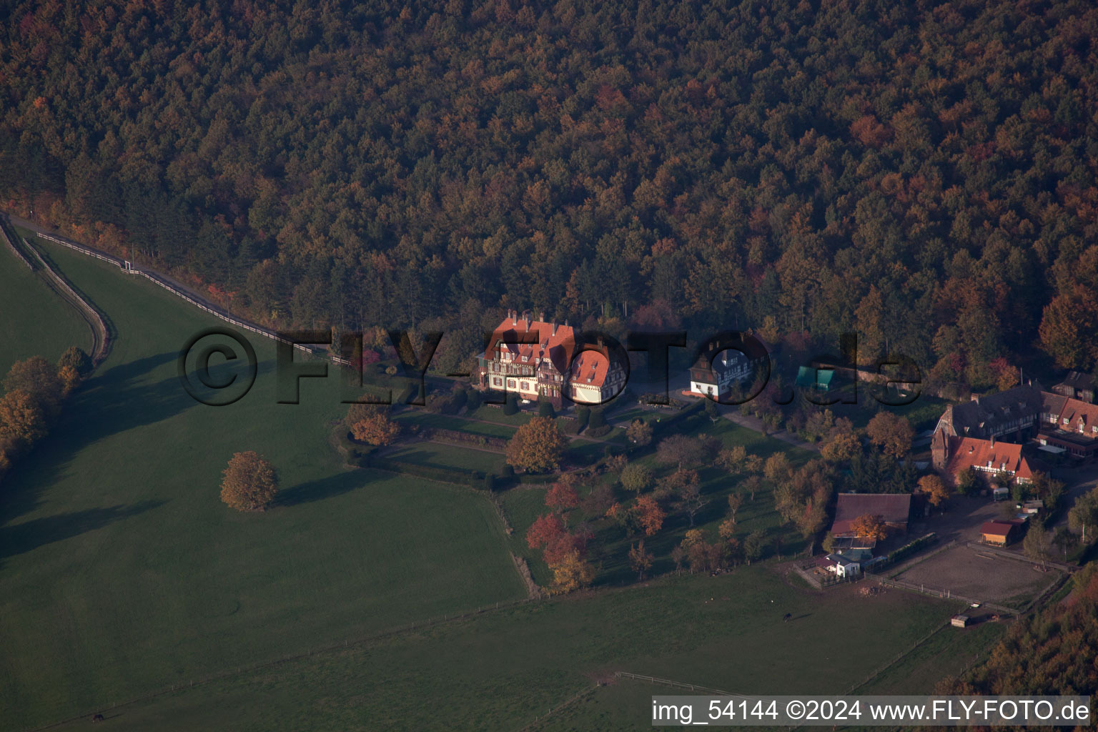 Niederbronn-les-Bains dans le département Bas Rhin, France depuis l'avion