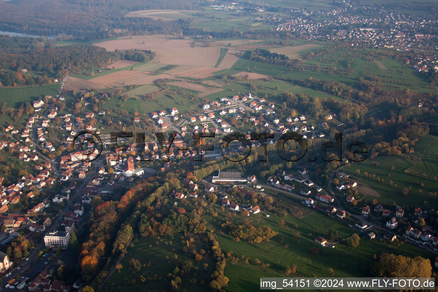 Image drone de Niederbronn-les-Bains dans le département Bas Rhin, France