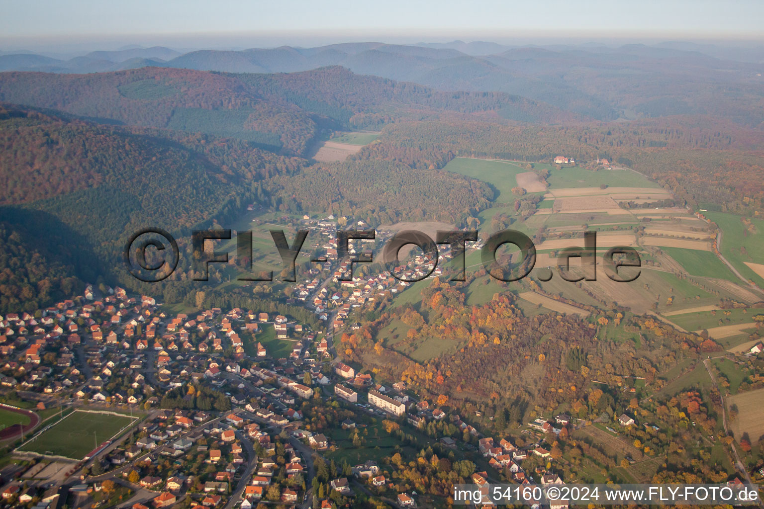 Niederbronn-les-Bains dans le département Bas Rhin, France hors des airs