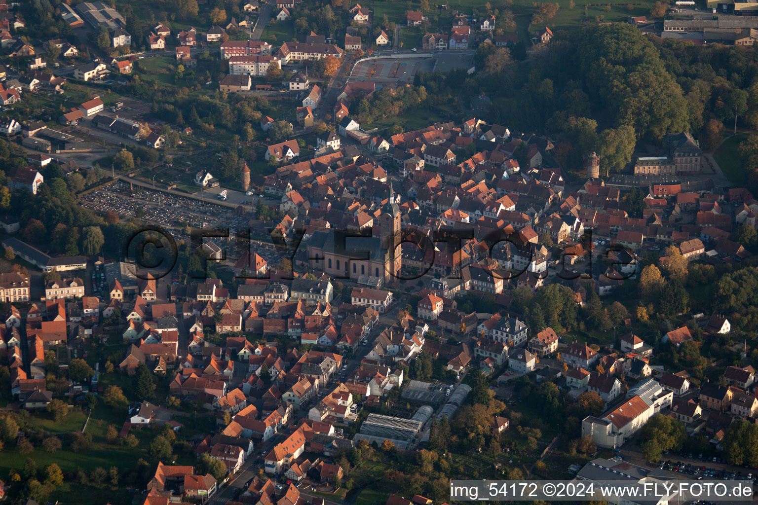 Enregistrement par drone de Reichshoffen dans le département Bas Rhin, France