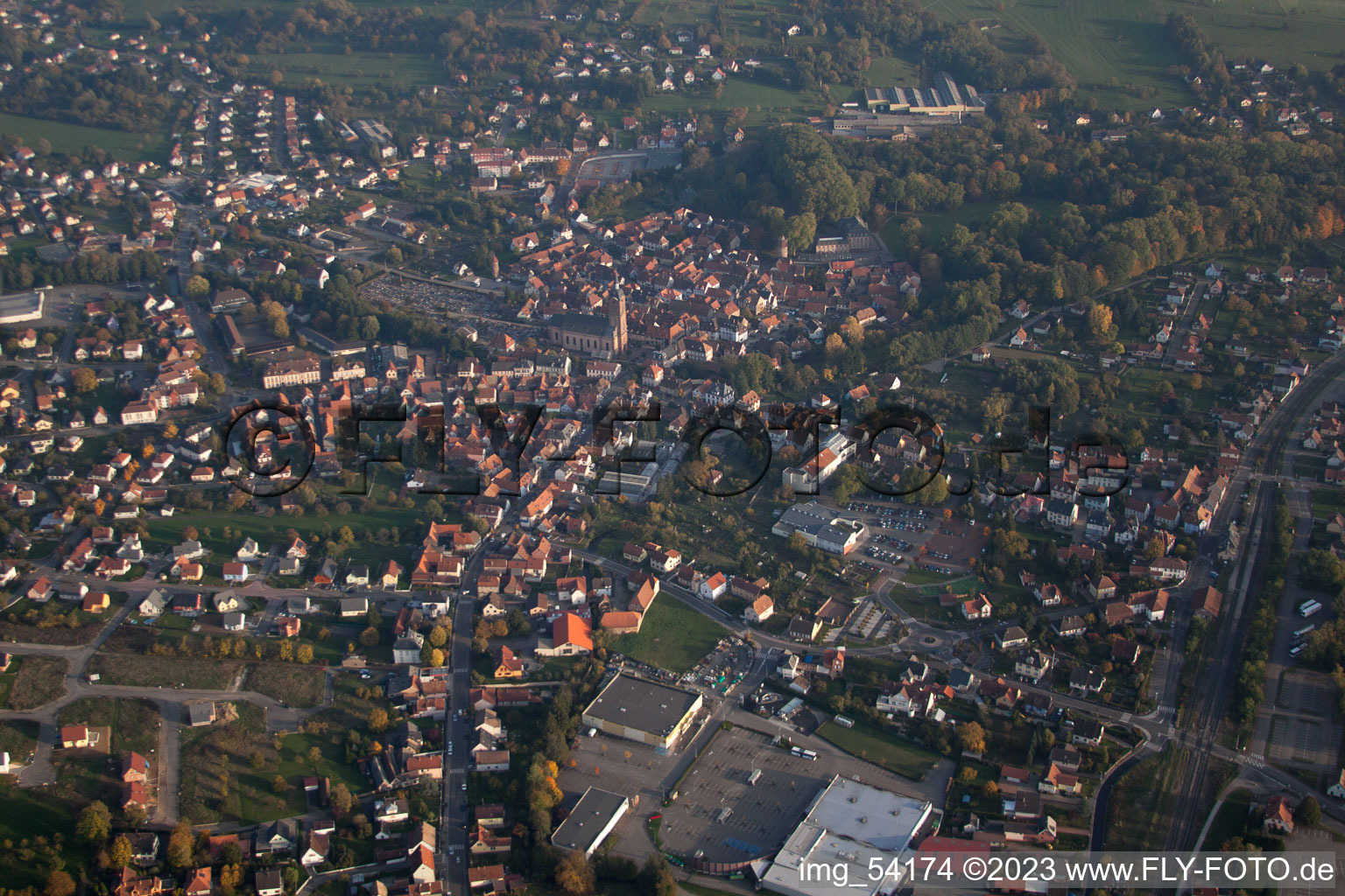 Image drone de Reichshoffen dans le département Bas Rhin, France