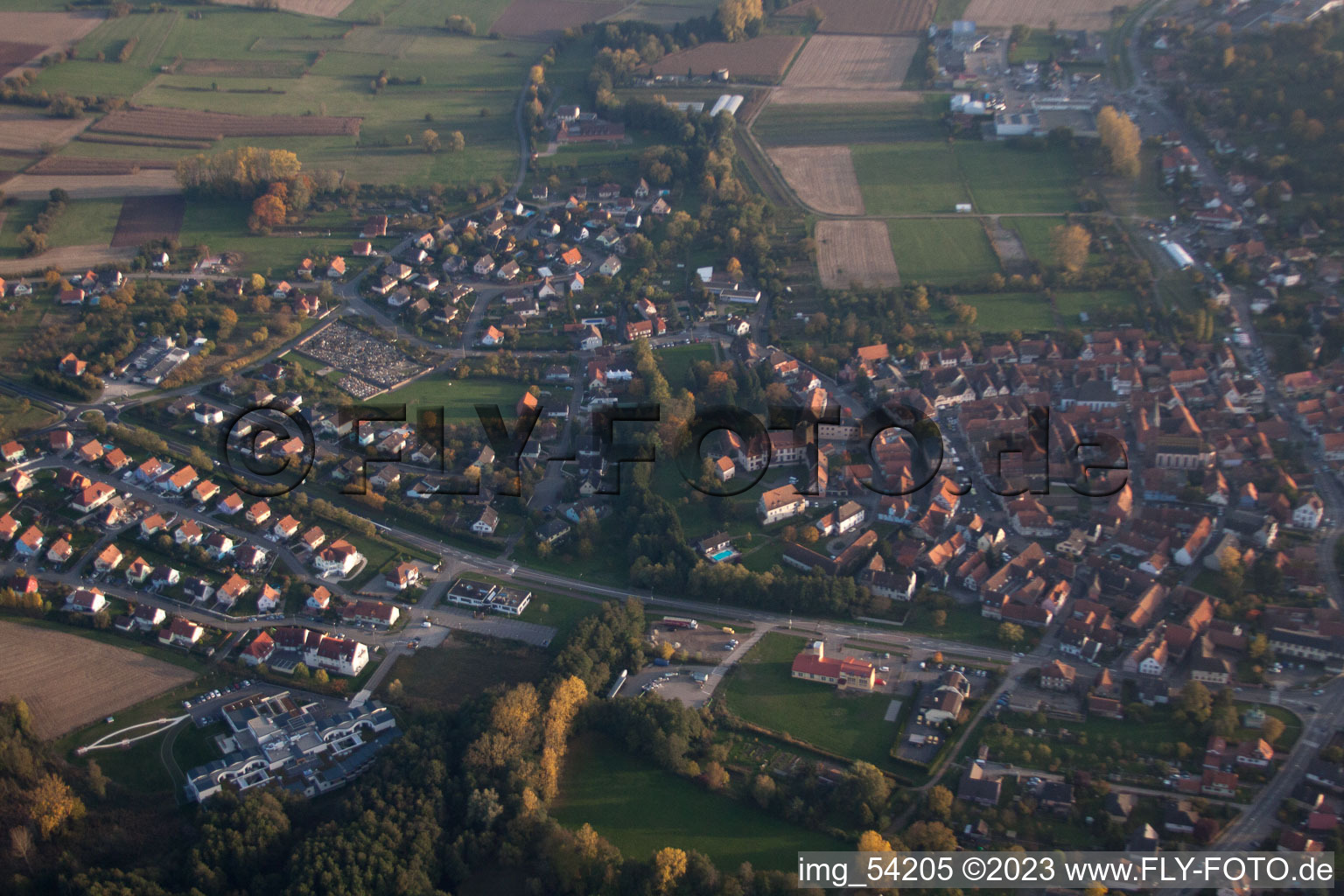 Photographie aérienne de Wœrth dans le département Bas Rhin, France