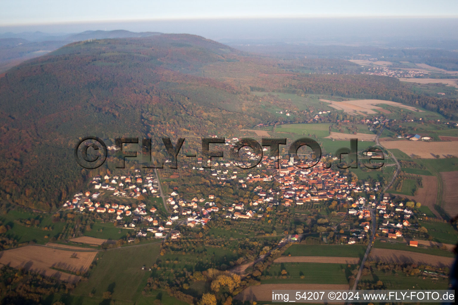 Gœrsdorf dans le département Bas Rhin, France hors des airs