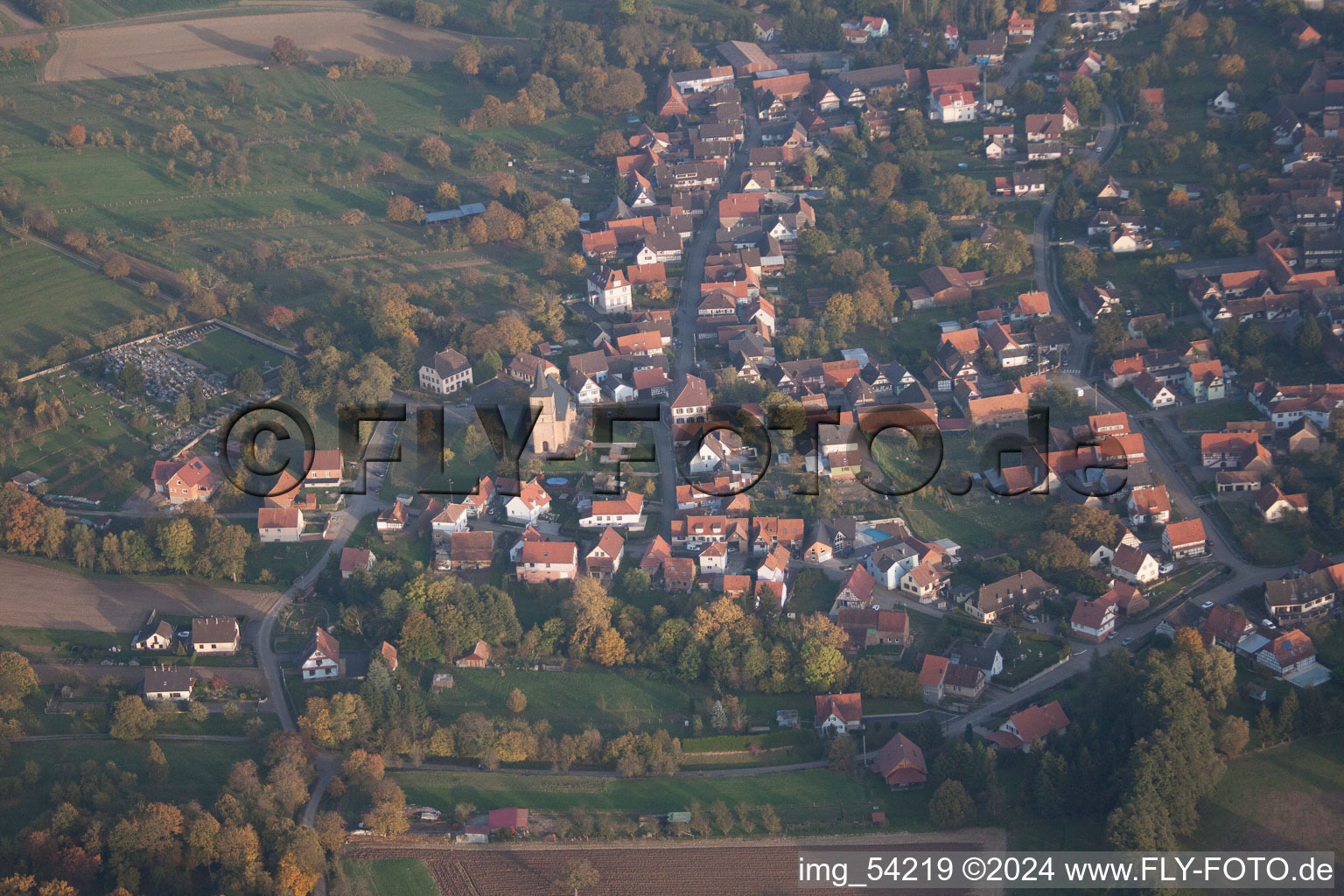 Photographie aérienne de Mitschdorf dans le département Bas Rhin, France