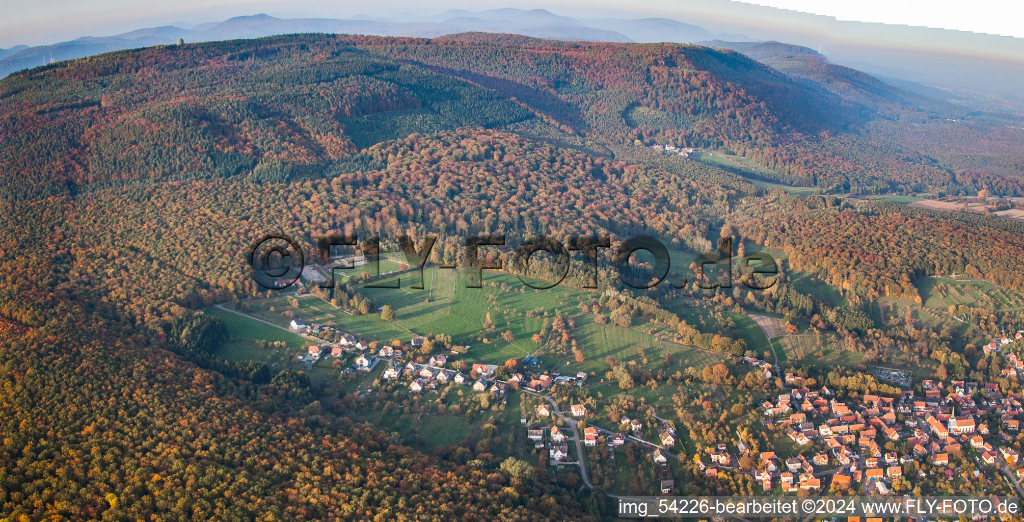 Photographie aérienne de Preuschdorf dans le département Bas Rhin, France