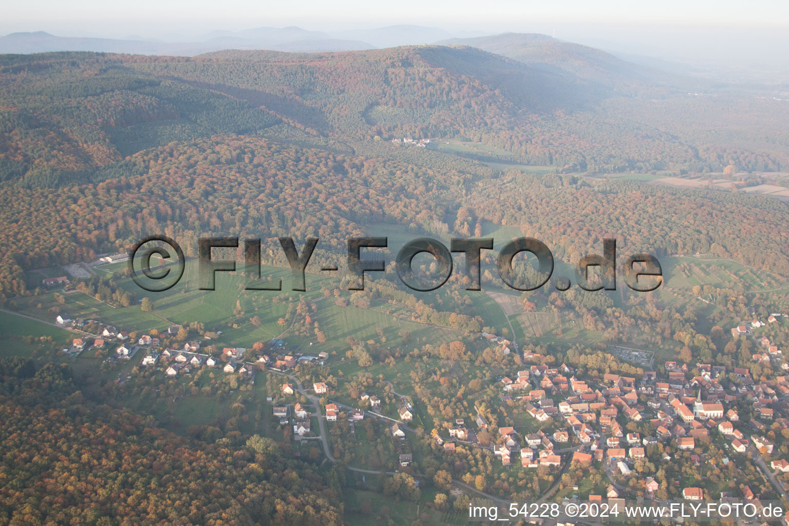 Preuschdorf dans le département Bas Rhin, France hors des airs