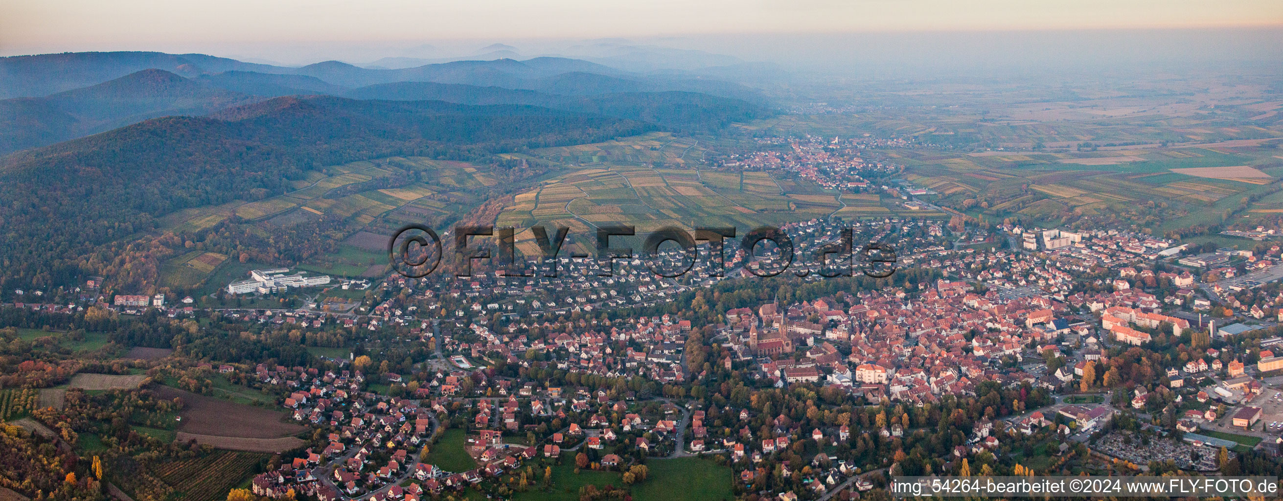 Enregistrement par drone de Wissembourg dans le département Bas Rhin, France