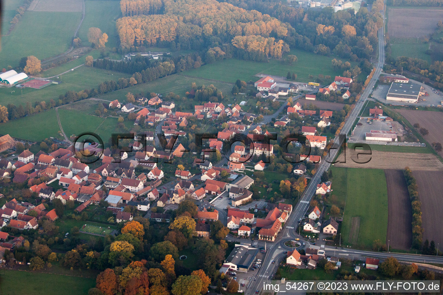 Altenstadt dans le département Bas Rhin, France hors des airs
