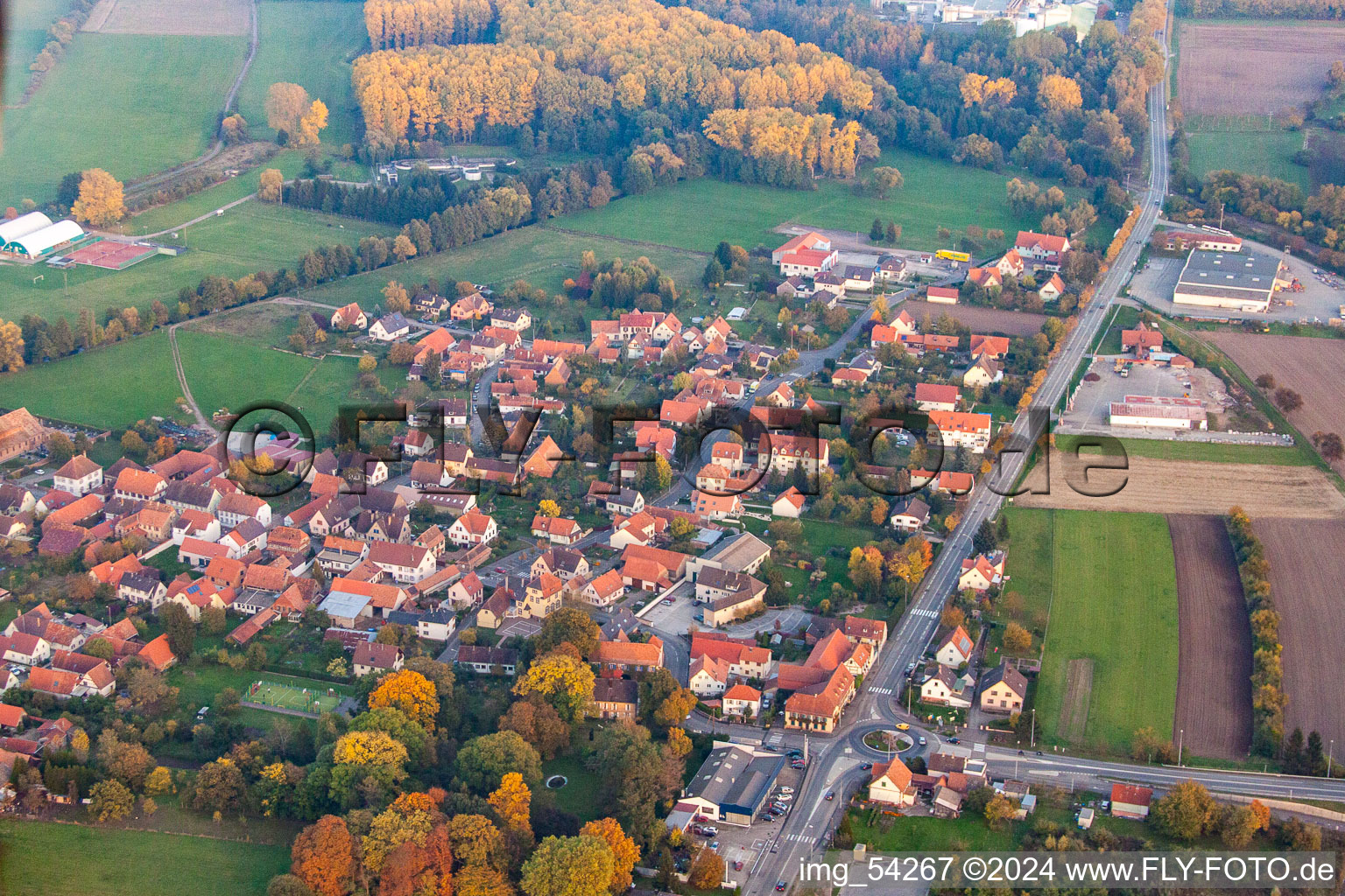 Altenstadt dans le département Bas Rhin, France hors des airs