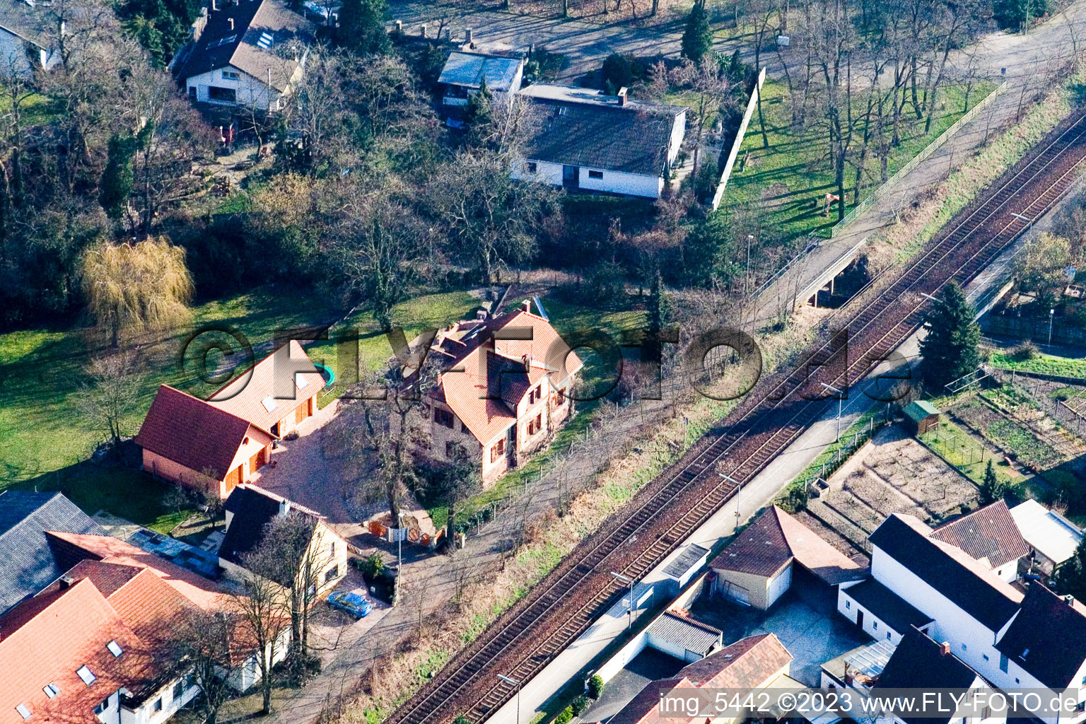 Vue aérienne de Holzäckerweg à Jockgrim dans le département Rhénanie-Palatinat, Allemagne