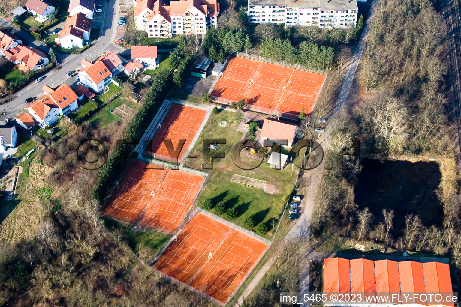 Photographie aérienne de Club de tennis à Jockgrim dans le département Rhénanie-Palatinat, Allemagne