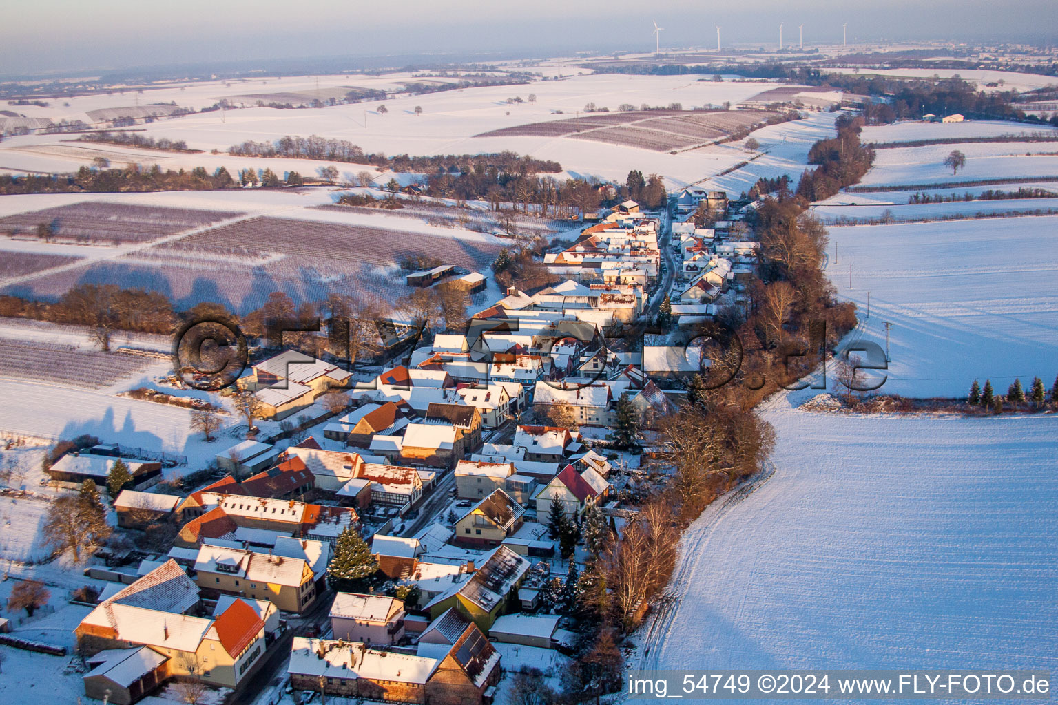 Vue aérienne de De l'ouest à Vollmersweiler dans le département Rhénanie-Palatinat, Allemagne