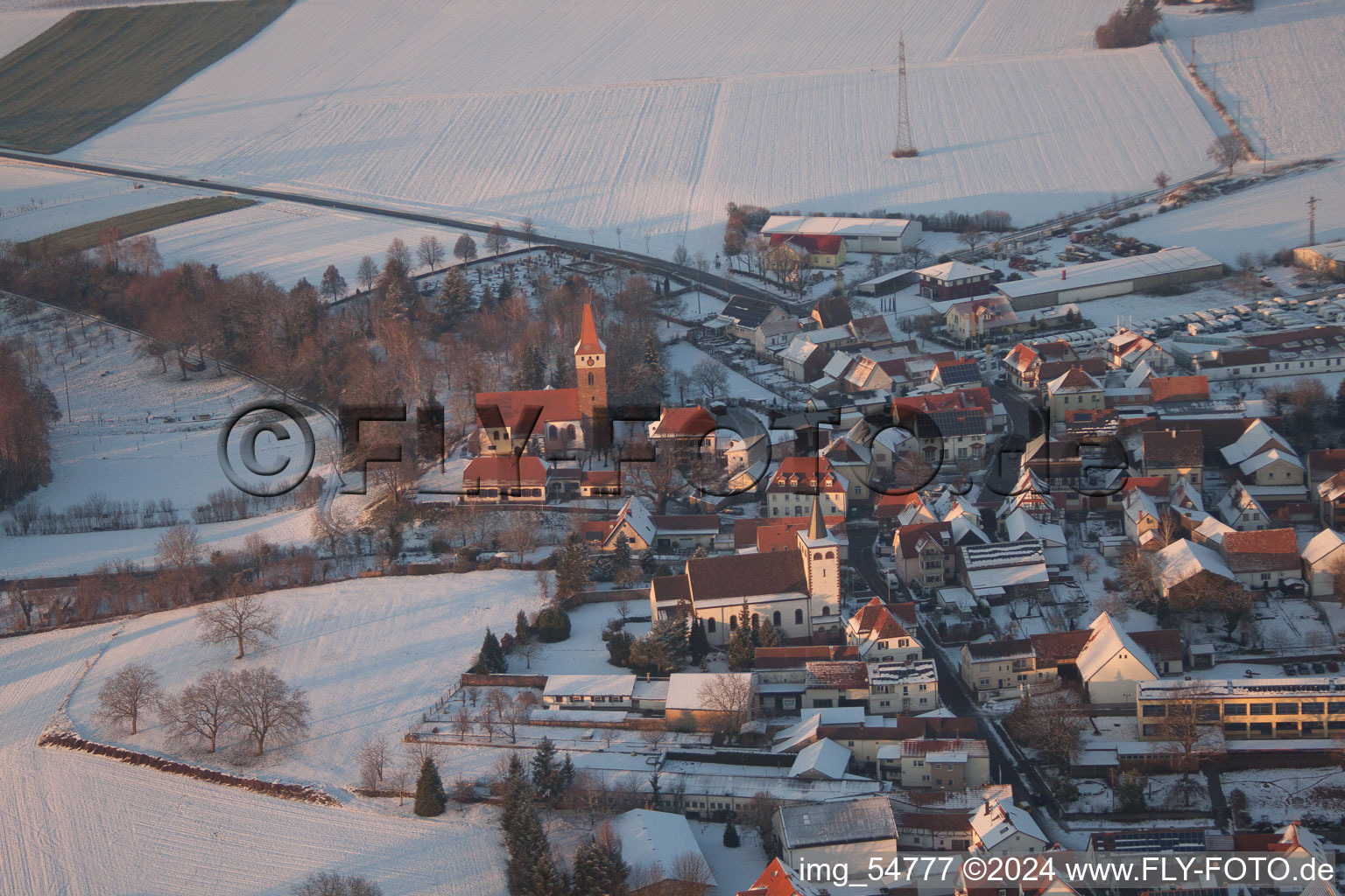 Minfeld dans le département Rhénanie-Palatinat, Allemagne d'en haut