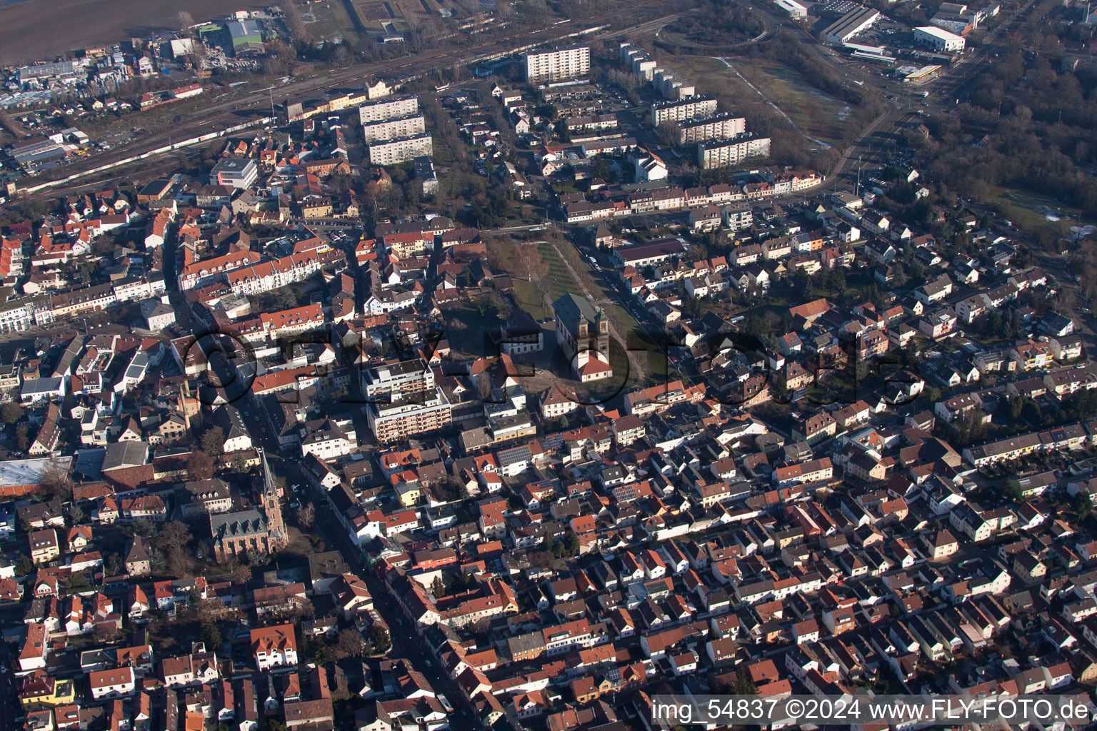 Photographie aérienne de Quartier Oggersheim in Ludwigshafen am Rhein dans le département Rhénanie-Palatinat, Allemagne