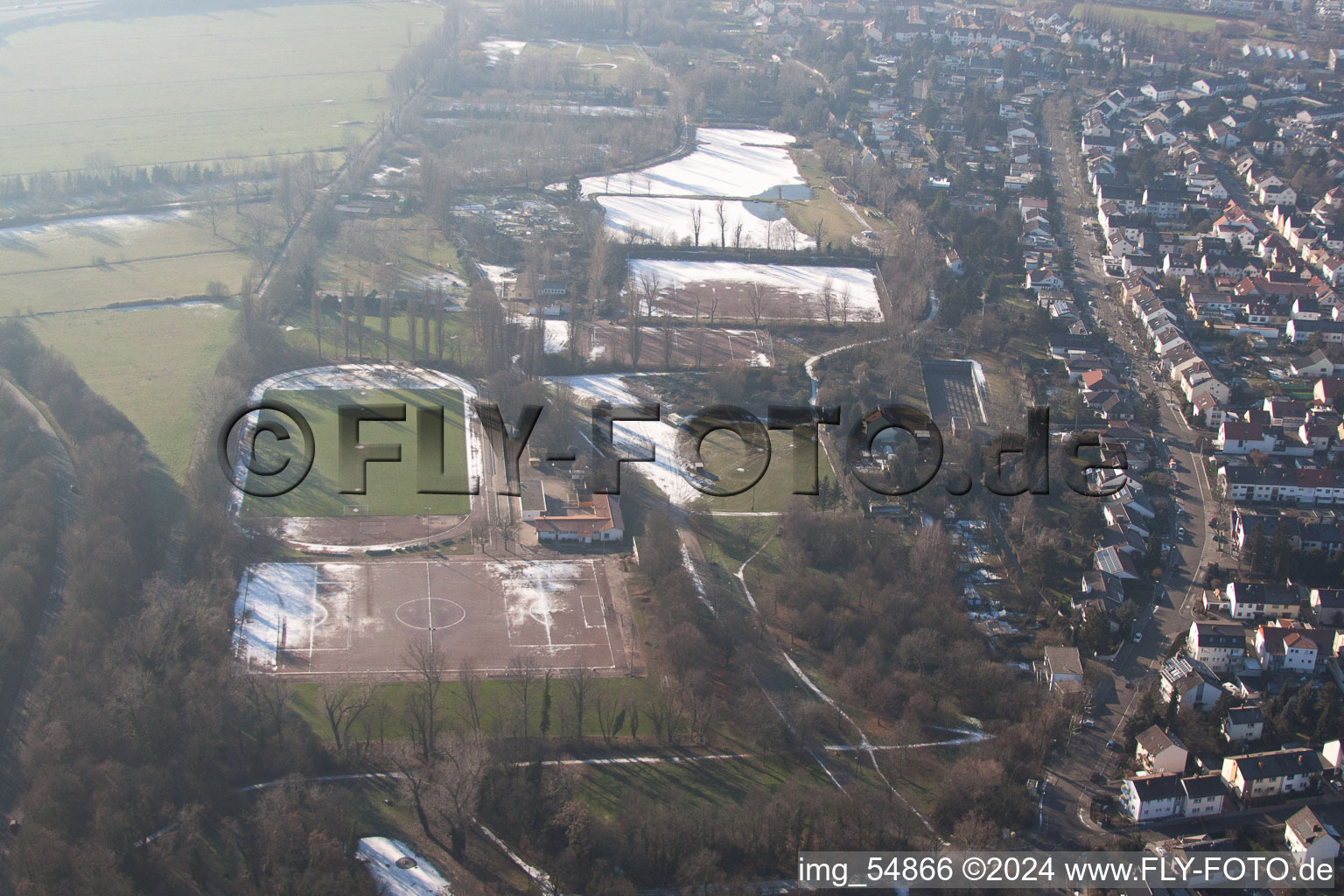 Quartier Oggersheim in Ludwigshafen am Rhein dans le département Rhénanie-Palatinat, Allemagne vue d'en haut