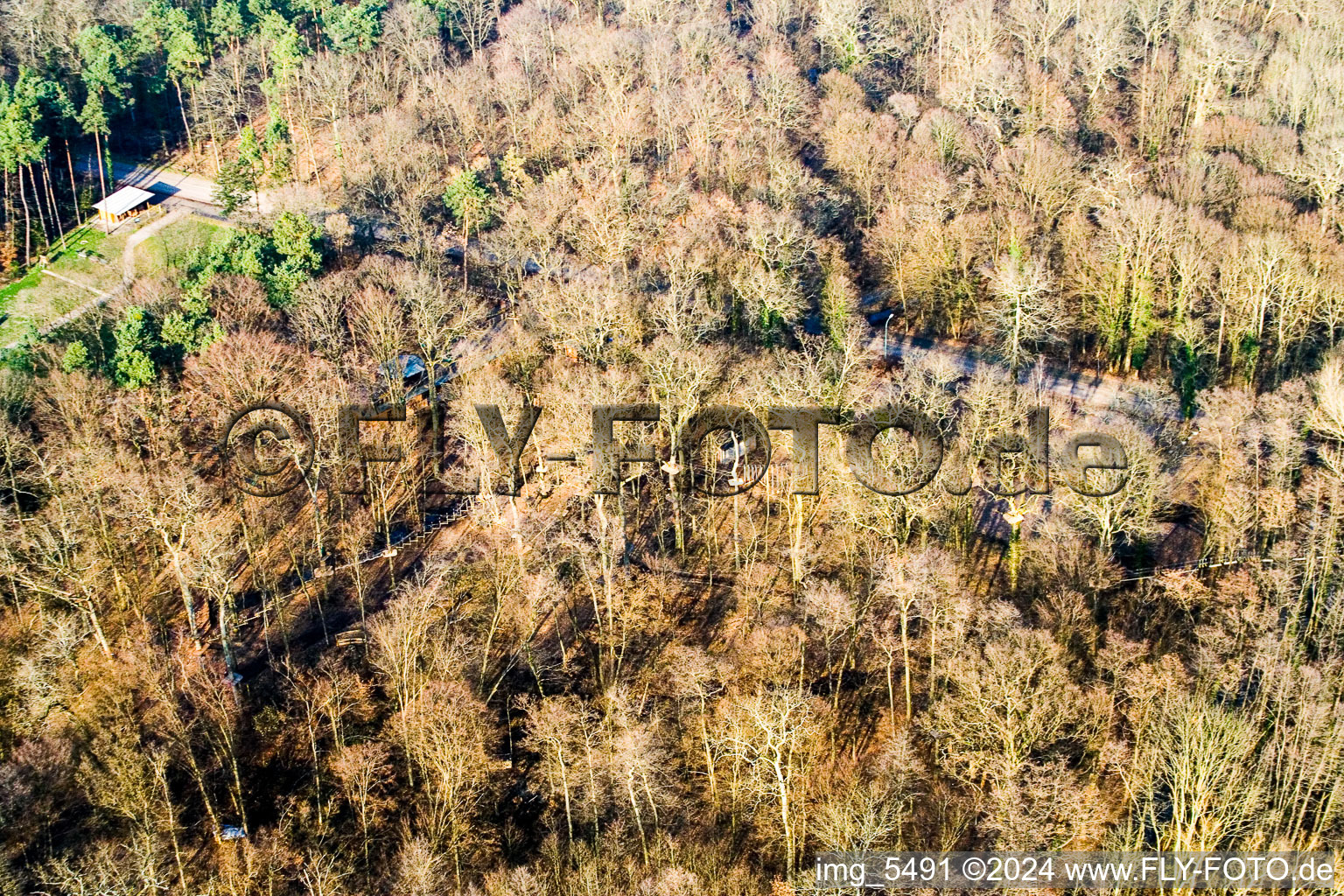 Parc aventure à Kandel dans le département Rhénanie-Palatinat, Allemagne vue d'en haut