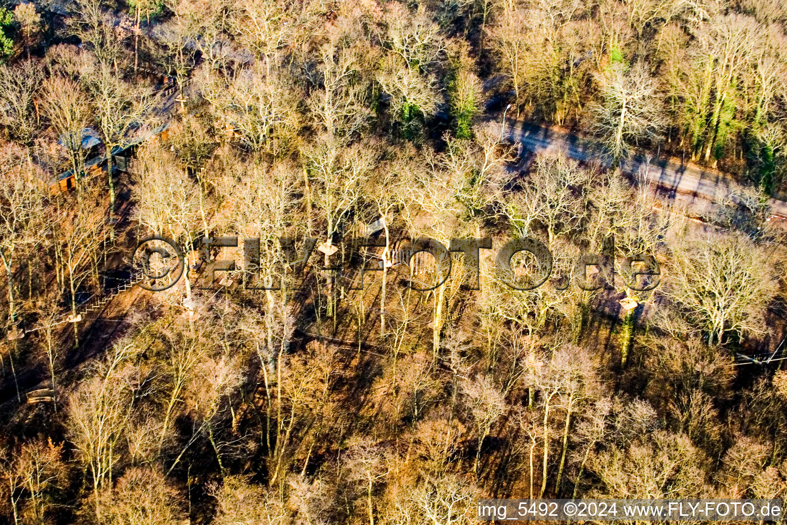 Parc aventure à Kandel dans le département Rhénanie-Palatinat, Allemagne depuis l'avion