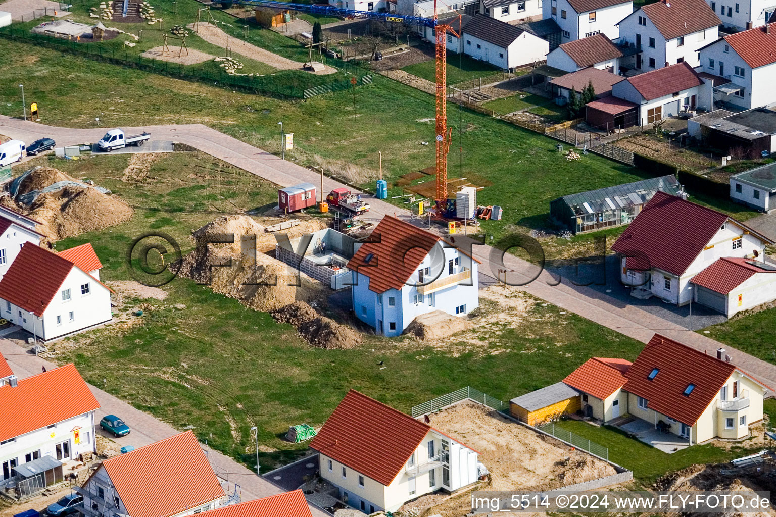 Photographie aérienne de Nouvelle zone de développement NE à le quartier Schaidt in Wörth am Rhein dans le département Rhénanie-Palatinat, Allemagne