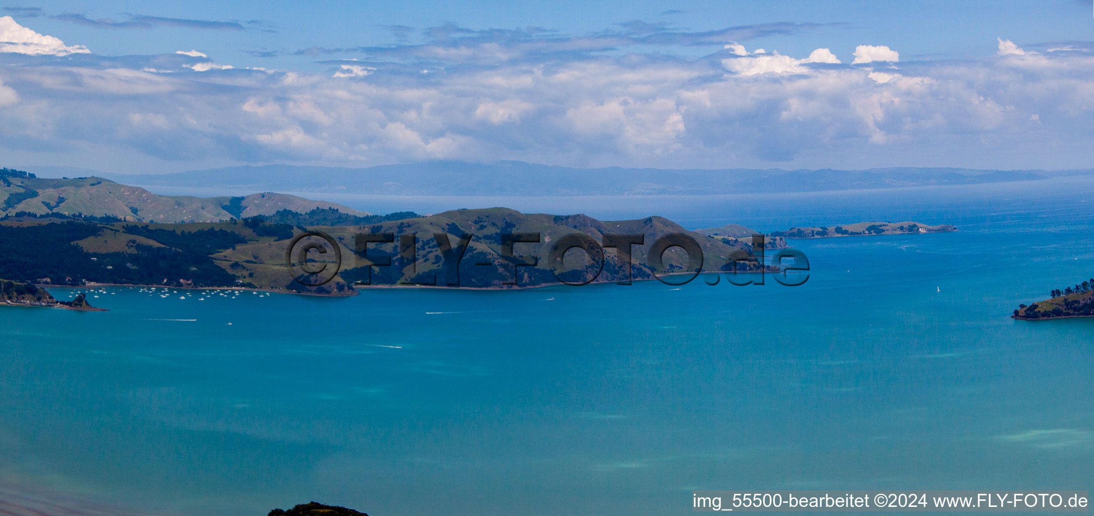 Coromandel dans le département Waïkato, Nouvelle-Zélande vue d'en haut