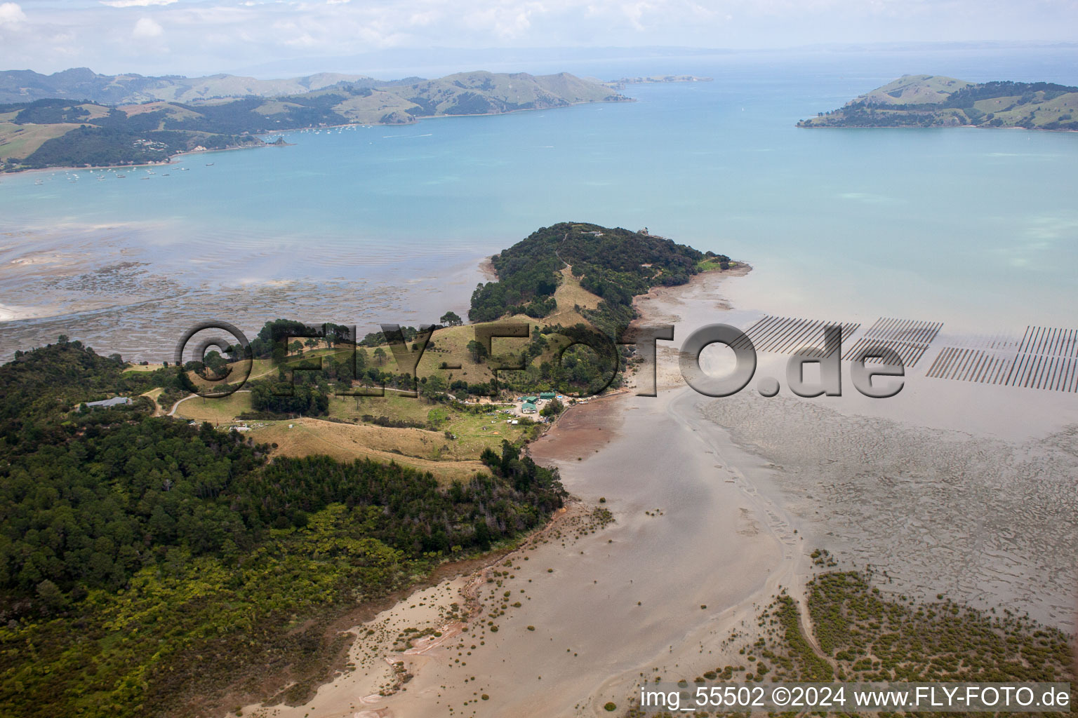 Coromandel dans le département Waïkato, Nouvelle-Zélande vue d'en haut