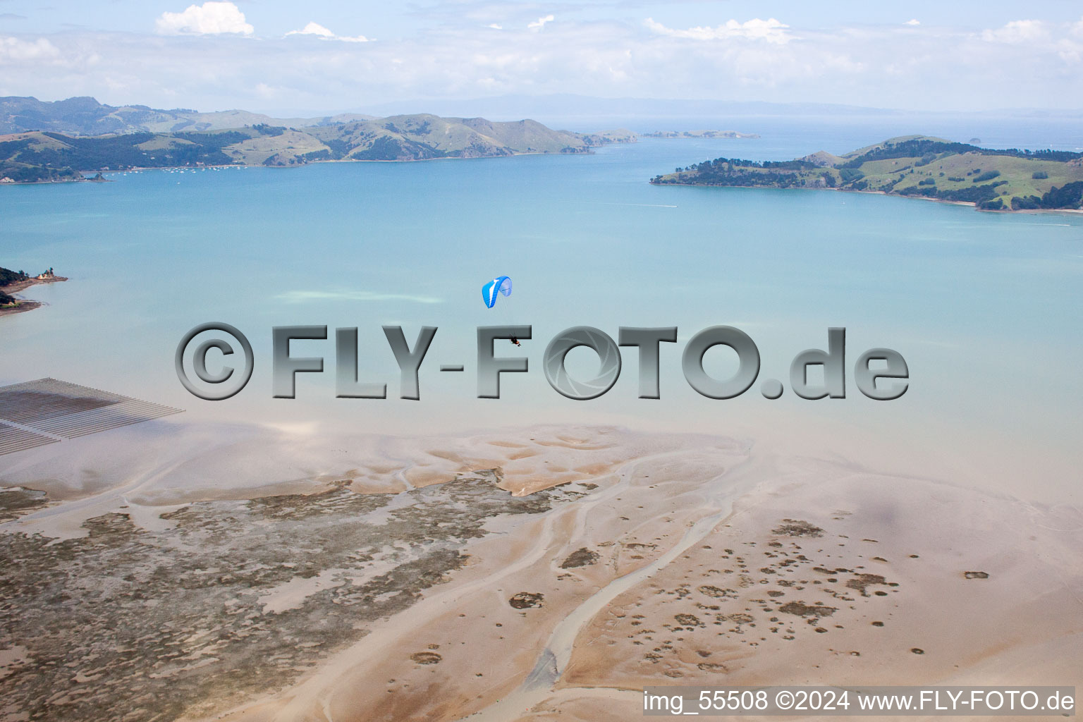 Vue d'oiseau de Coromandel dans le département Waïkato, Nouvelle-Zélande