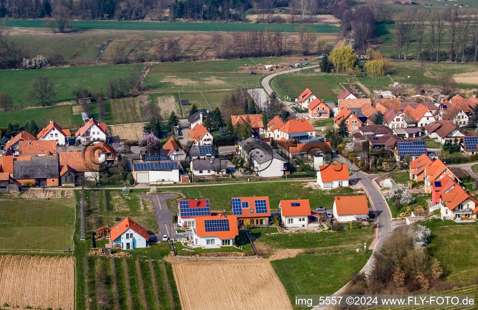 Vue oblique de Hergersweiler dans le département Rhénanie-Palatinat, Allemagne