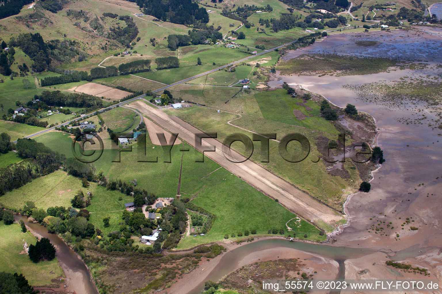 Vue oblique de Coromandel dans le département Waïkato, Nouvelle-Zélande
