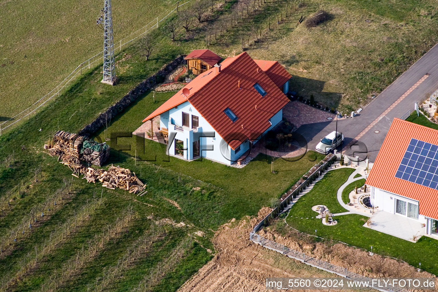 Hergersweiler dans le département Rhénanie-Palatinat, Allemagne vue d'en haut