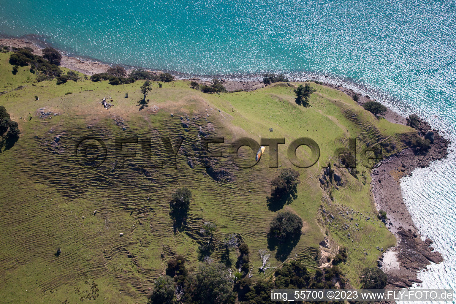 Photographie aérienne de Coromandel dans le département Waïkato, Nouvelle-Zélande
