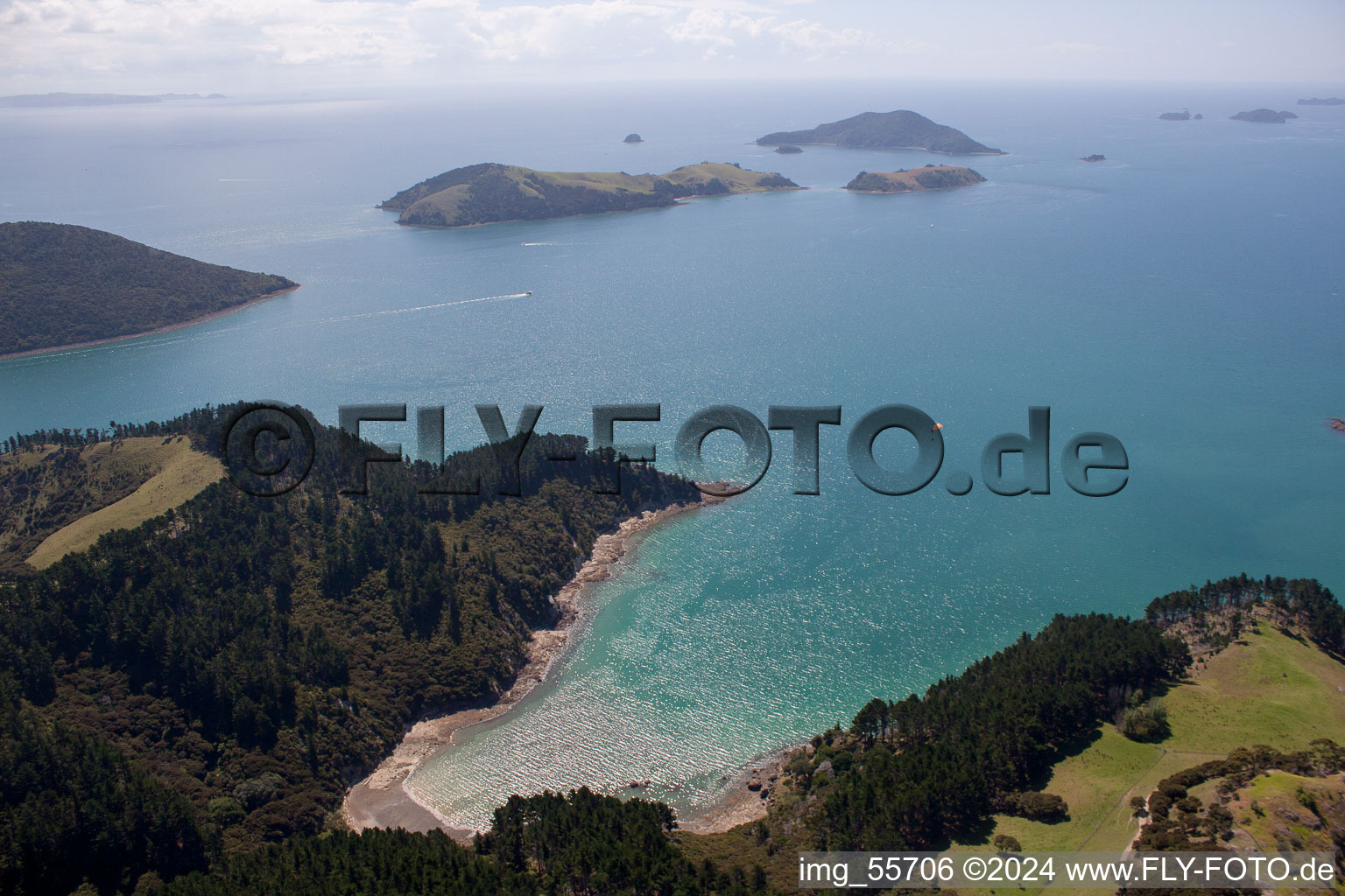 Coromandel dans le département Waïkato, Nouvelle-Zélande vue d'en haut