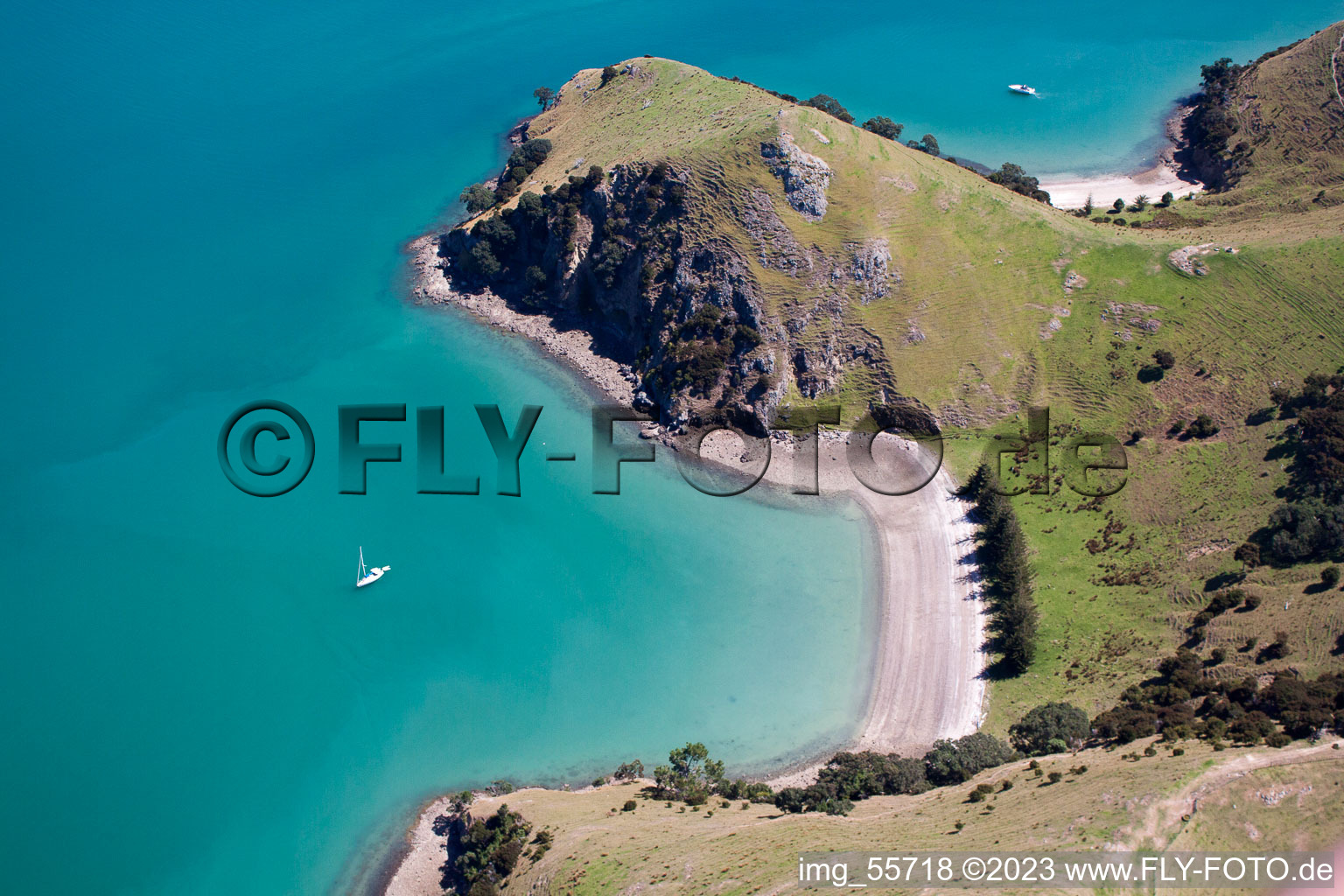 Photographie aérienne de Coromandel dans le département Waïkato, Nouvelle-Zélande