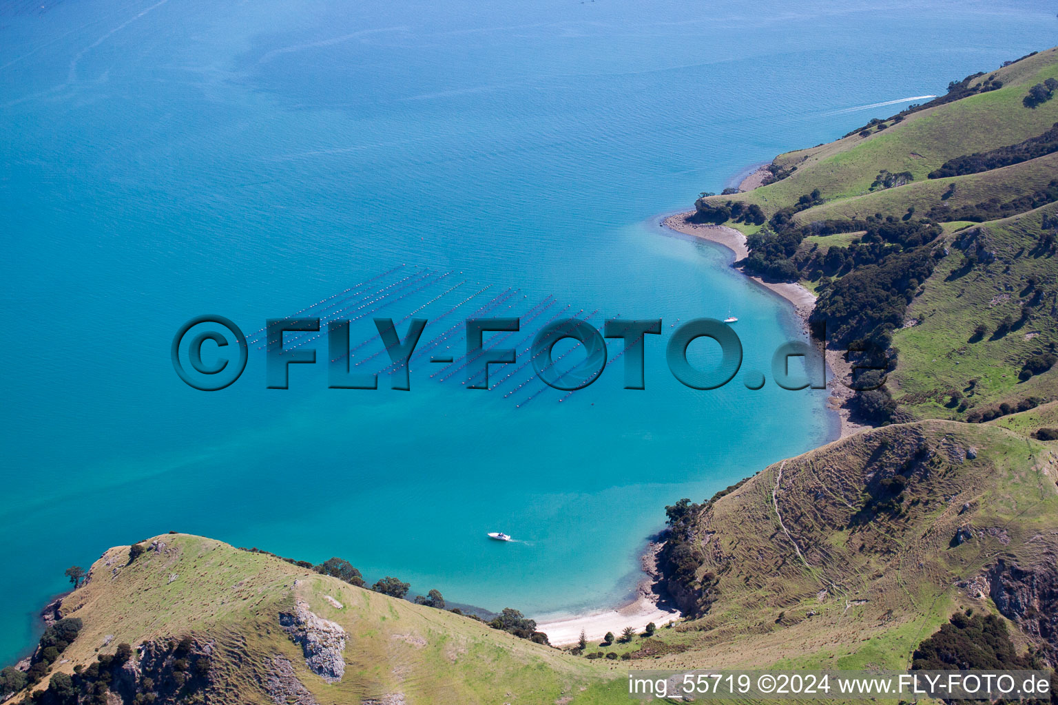 Vue oblique de Coromandel dans le département Waïkato, Nouvelle-Zélande