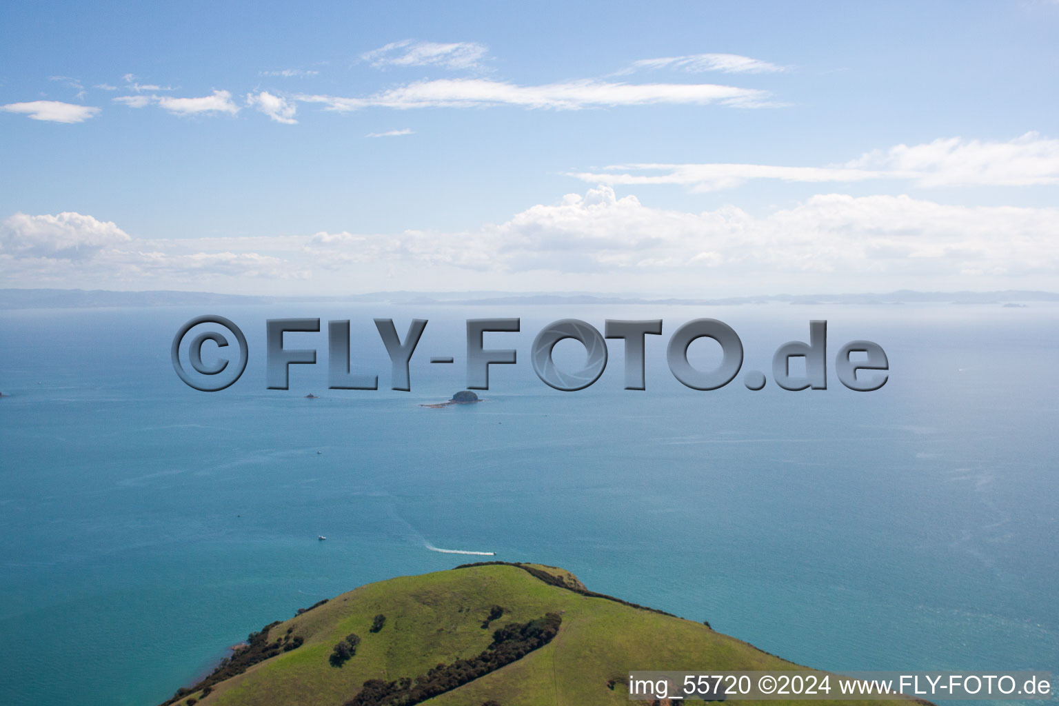 Whanganui Island dans le département Waïkato, Nouvelle-Zélande vue d'en haut