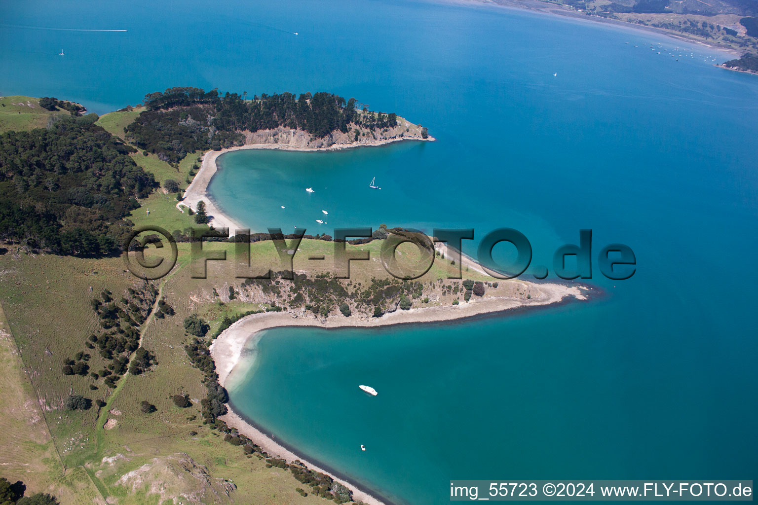 Coromandel dans le département Waïkato, Nouvelle-Zélande depuis l'avion