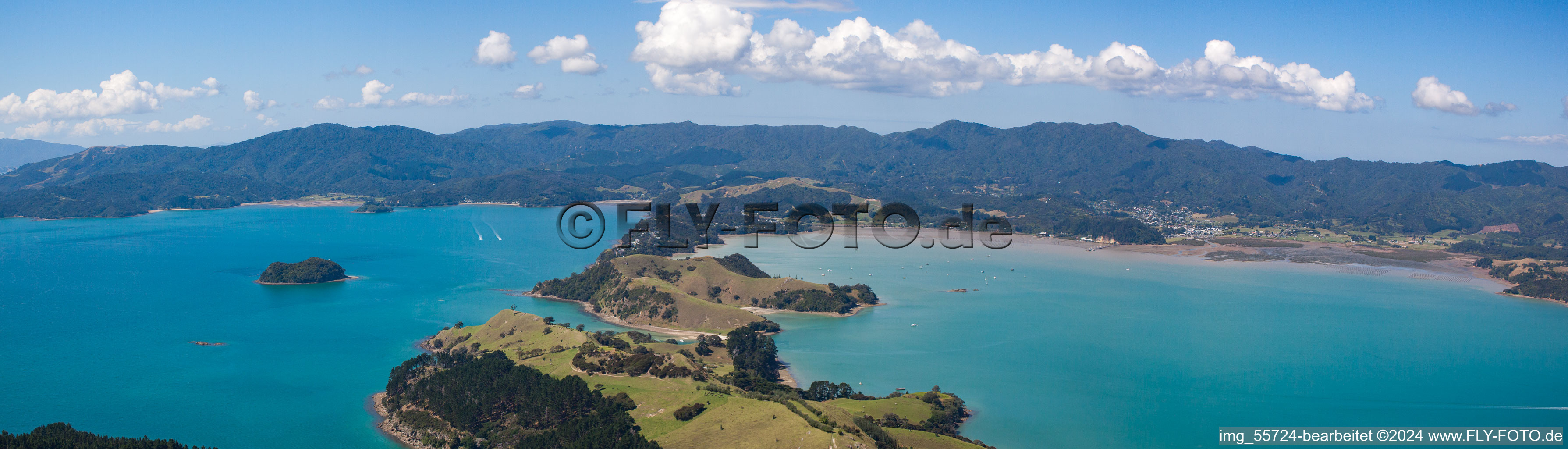 Vue aérienne de Panorama à Coromandel dans le département Waïkato, Nouvelle-Zélande