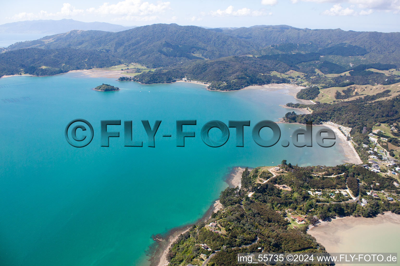 Photographie aérienne de Quartier Wyuna Bay in Coromandel dans le département Waïkato, Nouvelle-Zélande