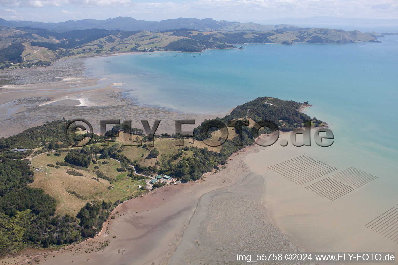 Coromandel dans le département Waïkato, Nouvelle-Zélande hors des airs