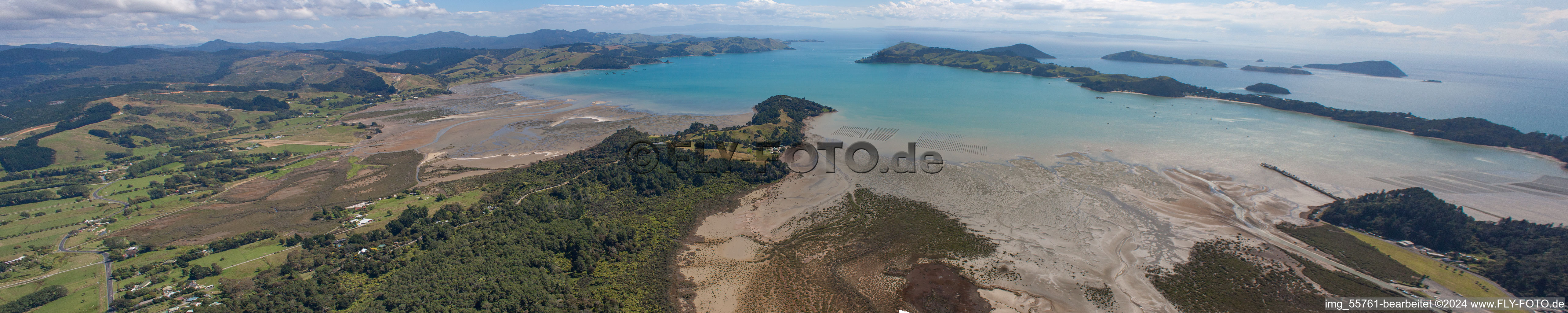 Photographie aérienne de Panorama à Coromandel dans le département Waïkato, Nouvelle-Zélande