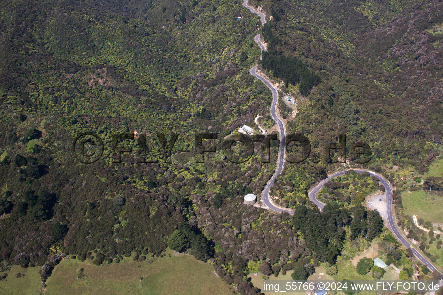 Coromandel dans le département Waïkato, Nouvelle-Zélande depuis l'avion