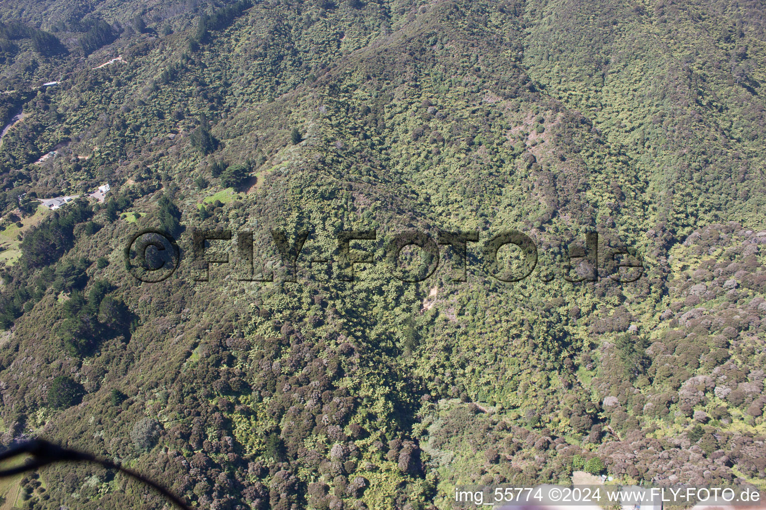 Coromandel dans le département Waïkato, Nouvelle-Zélande depuis l'avion