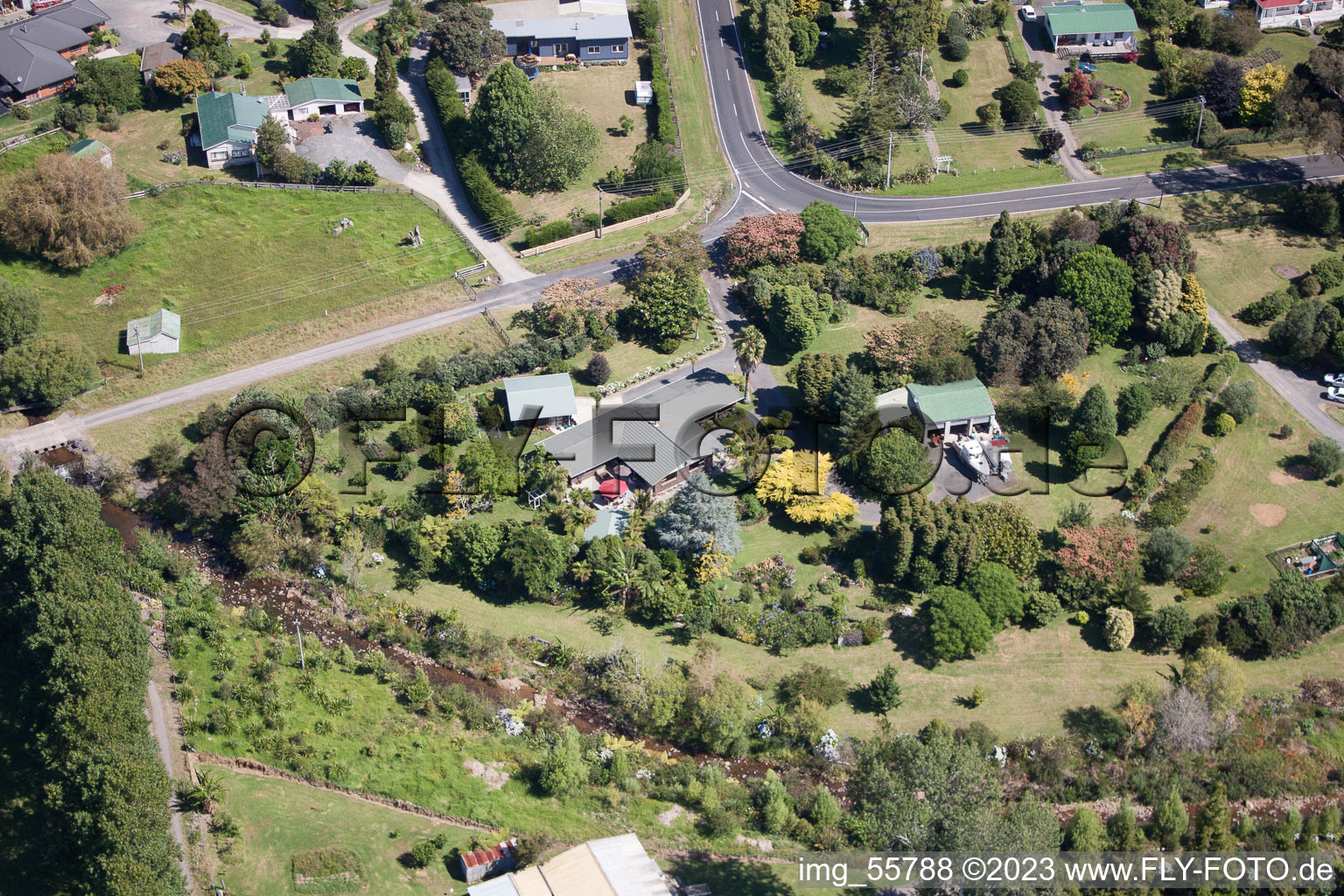 Coromandel dans le département Waïkato, Nouvelle-Zélande vue d'en haut