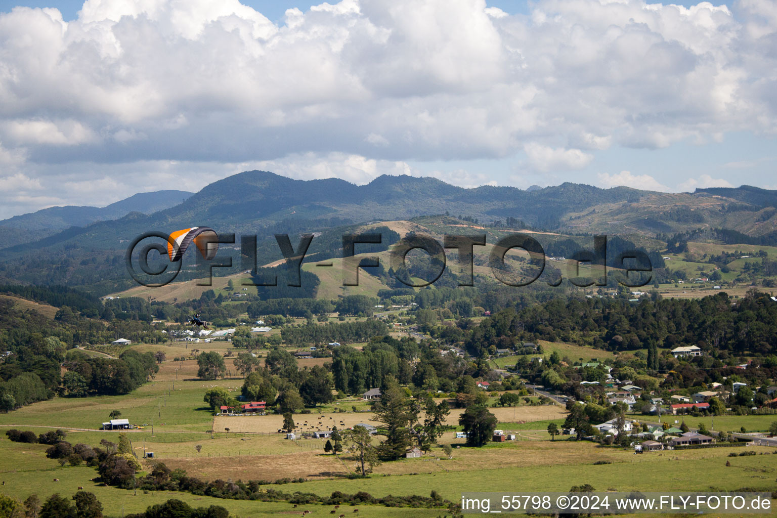 Coromandel dans le département Waïkato, Nouvelle-Zélande depuis l'avion