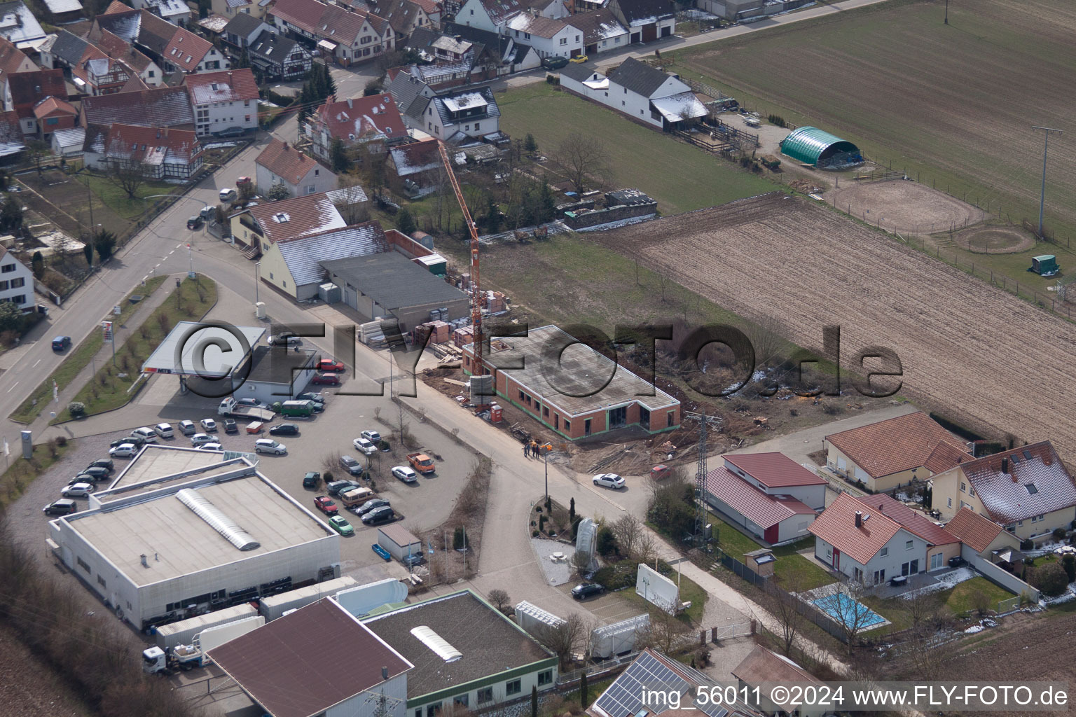 Photographie aérienne de Zone commerciale à Freckenfeld dans le département Rhénanie-Palatinat, Allemagne