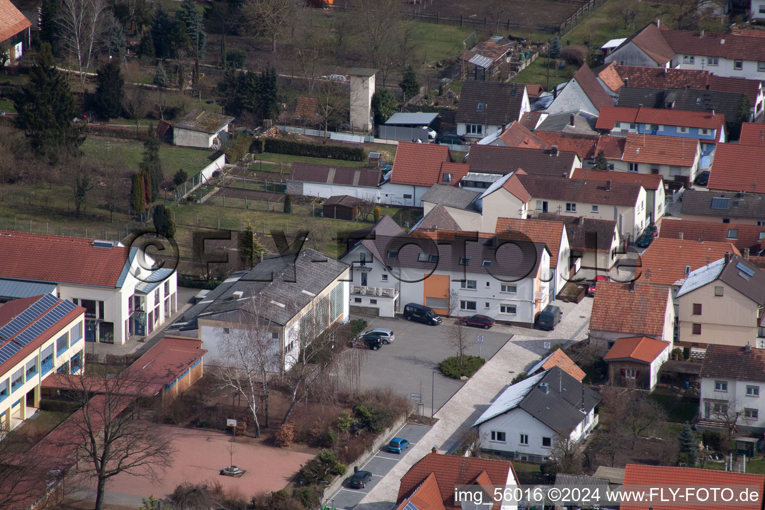 Vue aérienne de Schulstr à Minfeld dans le département Rhénanie-Palatinat, Allemagne